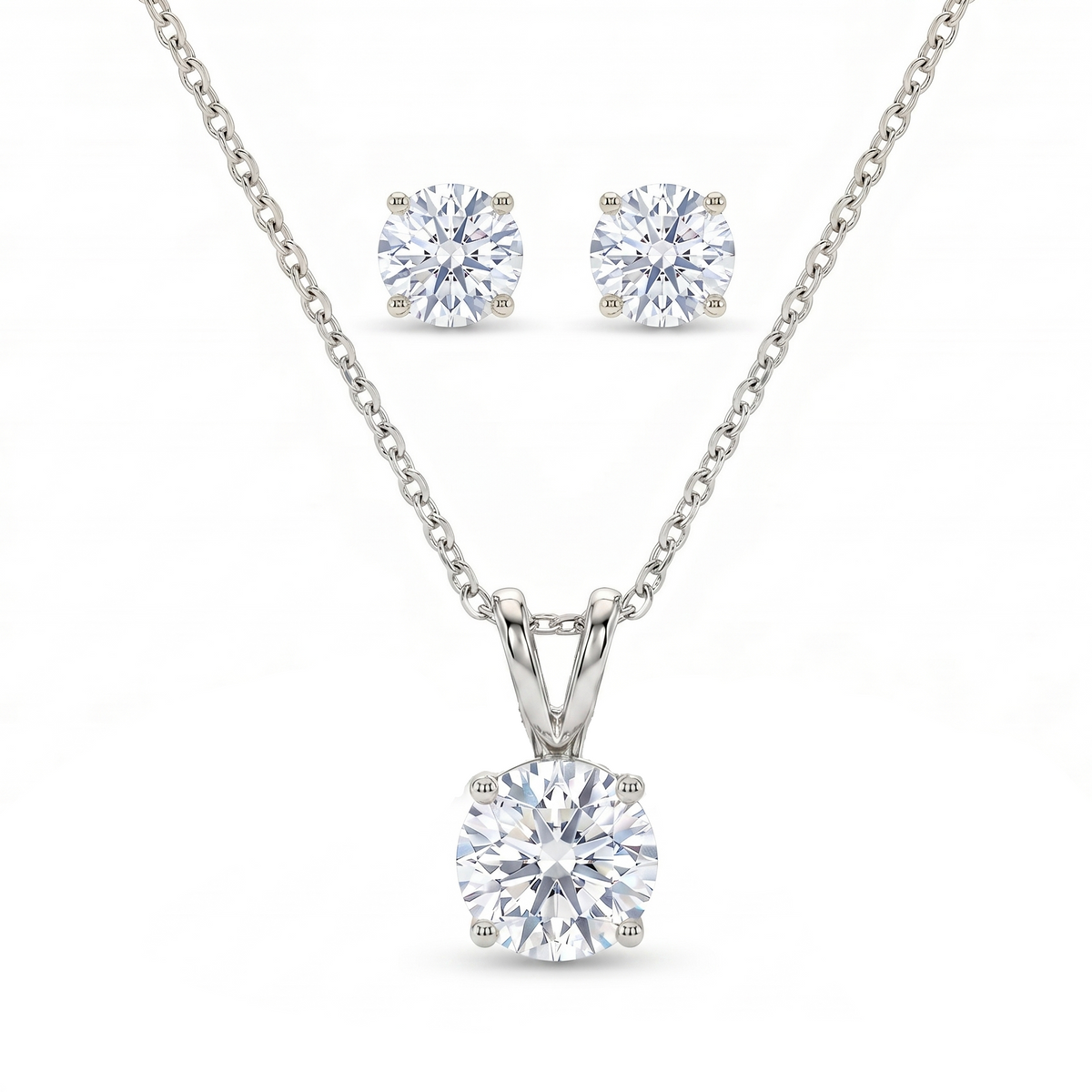 The Solitaire Set - White Gold